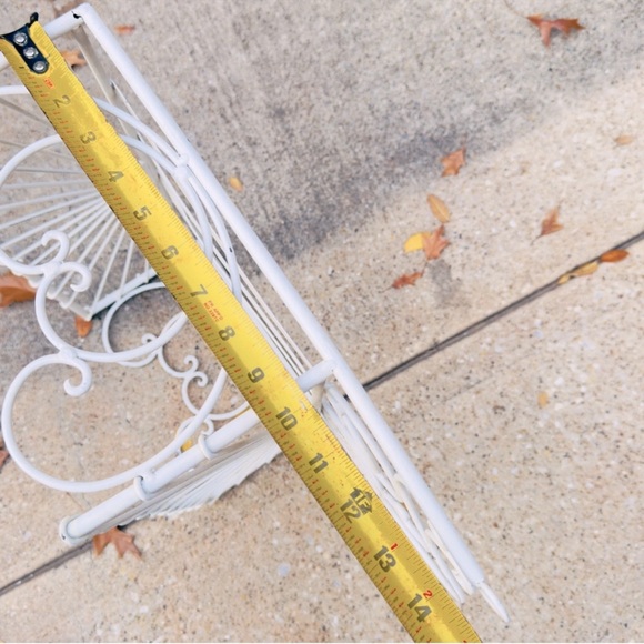 VINTAGE Shabby Chic White Rustic Metal Display Rack Hanging Shelf 18”x15” - Picture 16 of 16